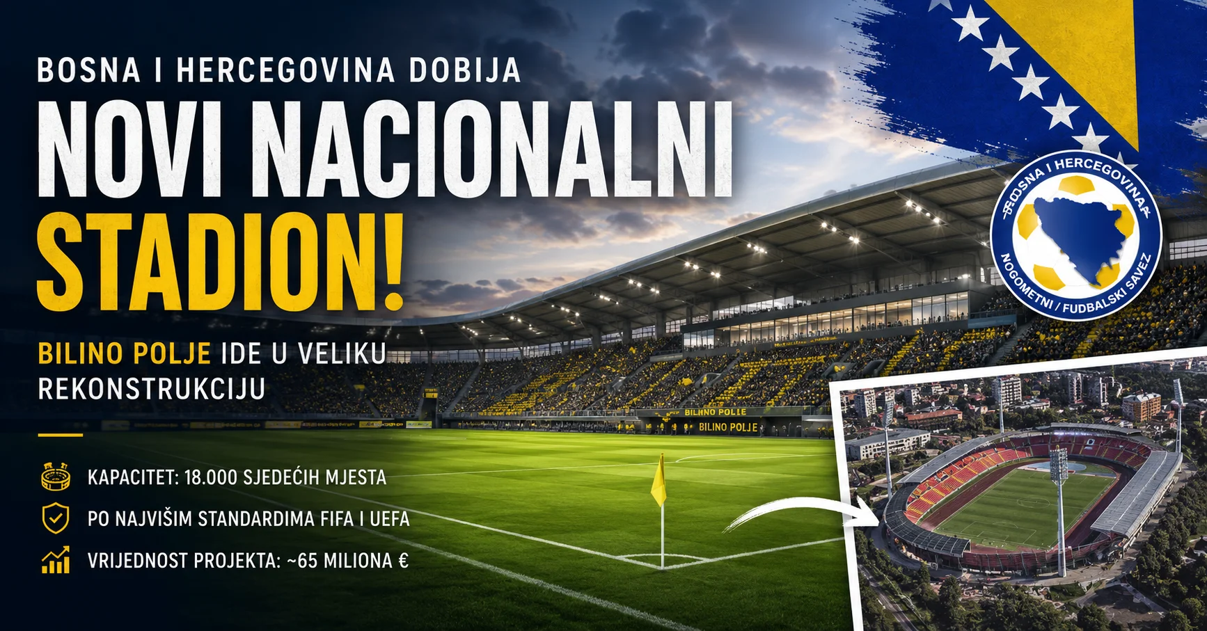 BiH dobija novi nacionalni stadion